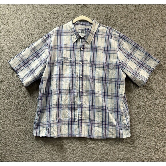 Dickies Shirt Mens 3XL Blue Plaid Short Sleeve Temp-iQ Performance Work - Picture 1 of 11